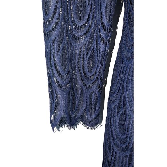 Lilly Pulitzer Sz 14 HERA Navy Blue Scalloped Lace Dress - Picture 7 of 11